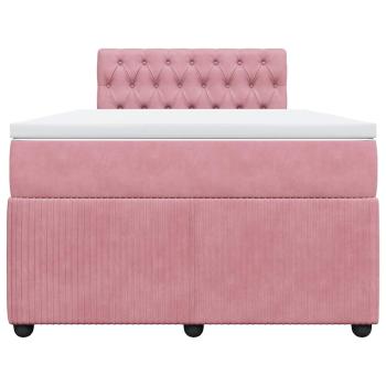 ARDEBO.de - Boxspringbett mit Matratze Rosa 120x190 cm Samt