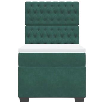 Boxspringbett mit Matratze Dunkelgrün 80x200 cm Samt