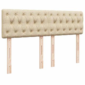 ARDEBO.de - Boxspringbett mit Matratze Creme 160x200 cm Stoff