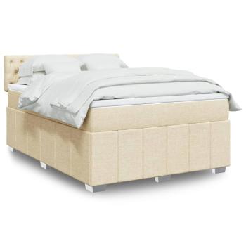 ARDEBO.de - Boxspringbett mit Matratze Creme 160x200 cm Stoff