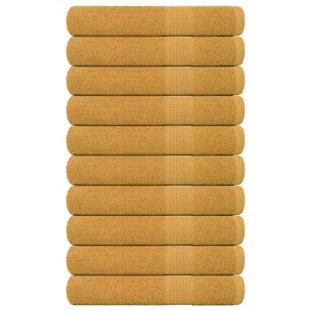 ARDEBO.de - Handtücher 10 Stk. Golden 100x200 cm 360 g/m² 100% Baumwolle