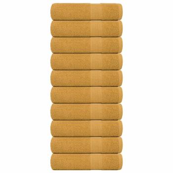 ARDEBO.de - Handtücher 10 Stk. Golden 50x100 cm 360 g/m² 100% Baumwolle