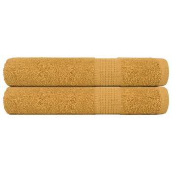 ARDEBO.de - Saunatücher 2 Stk. Golden 80x200 cm 360 g/m² 100% Baumwolle