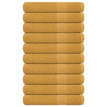 ARDEBO.de - Saunatücher 10 Stk. Golden 80x200 cm 360 g/m² 100% Baumwolle