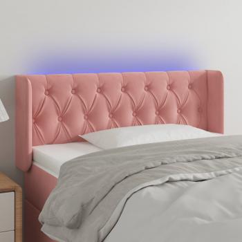 ARDEBO.de - LED Kopfteil Rosa 103x16x78/88 cm Samt