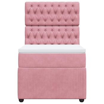 Boxspringbett mit Matratze Rosa 80x200 cm Samt
