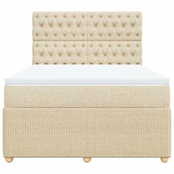Boxspringbett mit Matratze Creme 160x200 cm Stoff