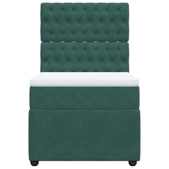 Boxspringbett mit Matratze Dunkelgrün 80x200 cm Samt
