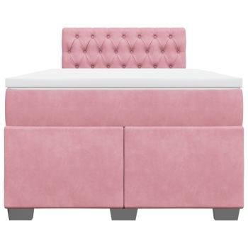 Boxspringbett mit Matratze Rosa 120x190 cm Samt