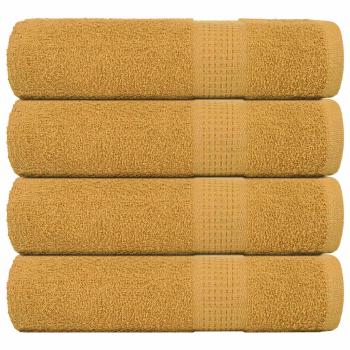 ARDEBO.de - Handtücher 4 Stk. Golden 50x100 cm 360 g/m² 100% Baumwolle