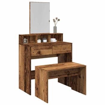 ARDEBO.de - Schminkhocker Altholz-Optik 70x35x45 cm Holzwerkstoff