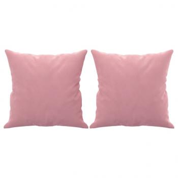 3-Sitzer-Sofa mit Zierkissen Rosa 180 cm Samt