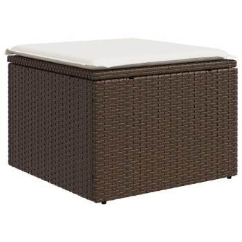 8-tlg. Garten-Sofagarnitur mit Kissen Braun Poly Rattan