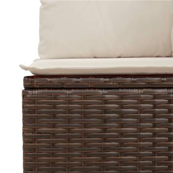 8-tlg. Garten-Sofagarnitur mit Kissen Braun Poly Rattan