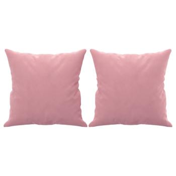 2-Sitzer-Sofa mit Zierkissen Rosa 140 cm Samt