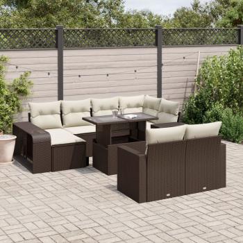 ARDEBO.de - 11-tlg. Garten-Sofagarnitur mit Kissen Braun Poly Rattan