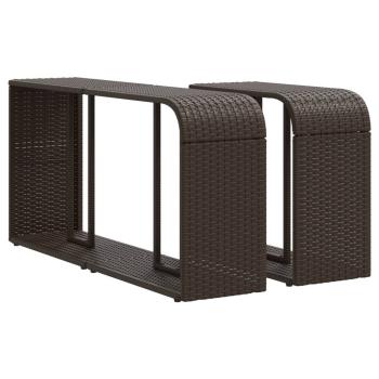 11-tlg. Garten-Sofagarnitur mit Kissen Braun Poly Rattan