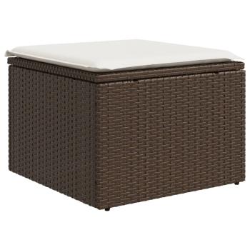 8-tlg. Garten-Sofagarnitur mit Kissen Braun Poly Rattan