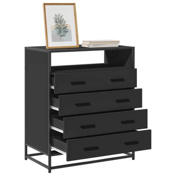 ARDEBO.de - Schubladenschrank Schwarz 70x41x83,5 cm Holzwerkstoff