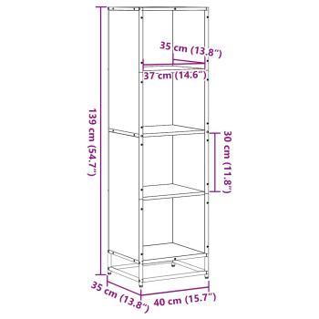 Bücherregal Räuchereiche 40x35x139 cm Holzwerkstoff