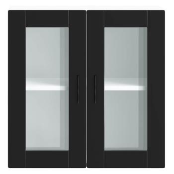 Küchen-Hängeschrank mit Glastür Porto Schwarz