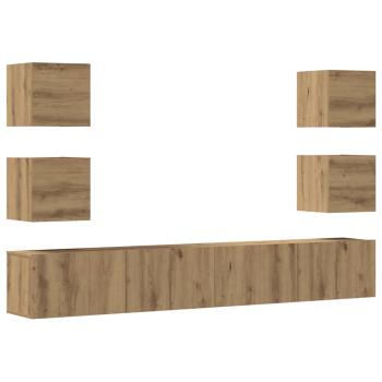 ARDEBO.de - TV-Wandschränke 6 Stk. Artisan-Eiche Holzwerkstoff