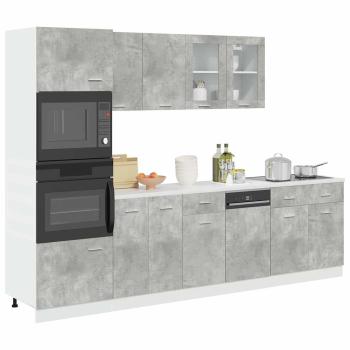 ARDEBO.de - 7-tlg. Badmöbel-Set Betongrau Holzwerkstoff