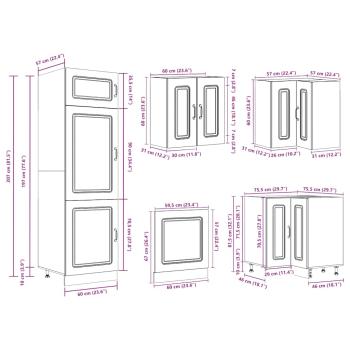14-tlg. Küchenschrank-Set Kalmar Schwarz Holzwerkstoff