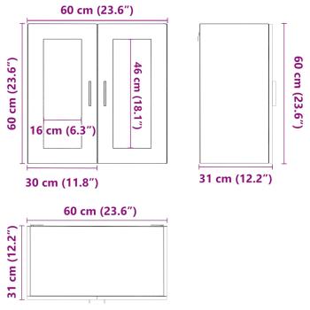 Küchen-Hängeschrank mit Glastür Porto Weiß