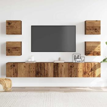 ARDEBO.de - TV-Wandschränke 6 Stk. Altholz-Optik Holzwerkstoff