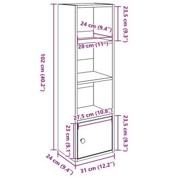 Bücherregal Weiß 31x24x102 cm Holzwerkstoff