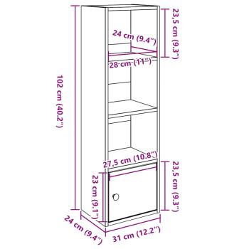 Bücherregal Grau Sonoma 31x24x102 cm Holzwerkstoff