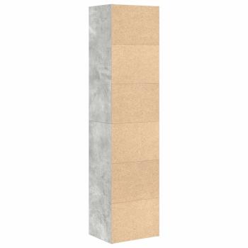 Bücherregal Betongrau 31x24x127 cm Holzwerkstoff