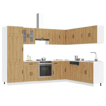 ARDEBO.de - 14-tlg. Küchenschrank-Set Kalmar Artisan-Eiche Holzwerkstoff