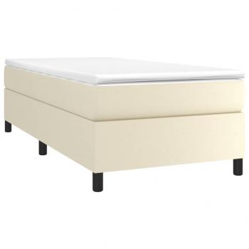 ARDEBO.de - Boxspringbett mit Matratze Creme 90x200 cm Kunstleder