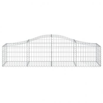 Gabionen mit Hochbogen 2 Stk. 200x50x40/60 cm Verzinktes Eisen