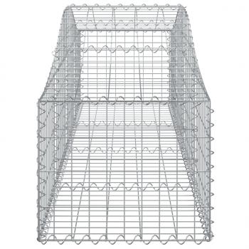 Gabionen mit Hochbogen 2 Stk. 200x50x40/60 cm Verzinktes Eisen