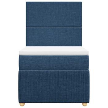 Boxspringbett mit Matratze Blau 80x200 cm Stoff