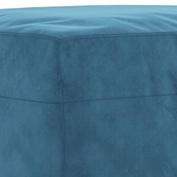 3-tlg. Sofagarnitur Blau Samt