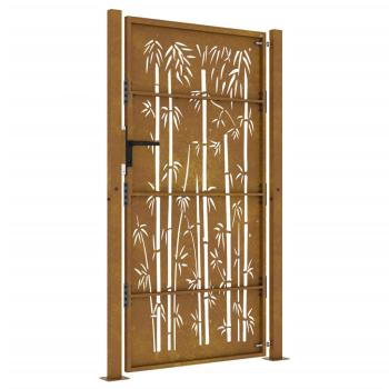Gartentor 105x205 cm Cortenstahl Bambus-Design