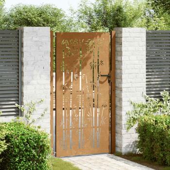 Gartentor 105x205 cm Cortenstahl Bambus-Design
