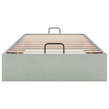 Ottoman-Bett ohne Matratze Hellgrau 90x200 cm Samt