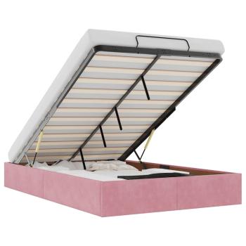 Ottoman-Bett ohne Matratze Rosa 120x190 cm Samt