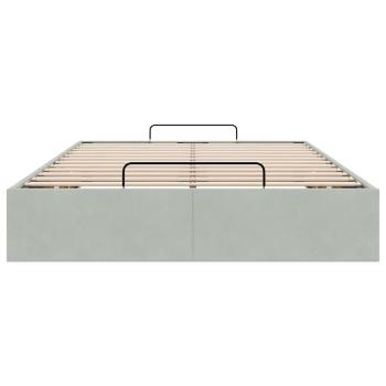 Ottoman-Bett ohne Matratze Hellgrau 120x190 cm Samt