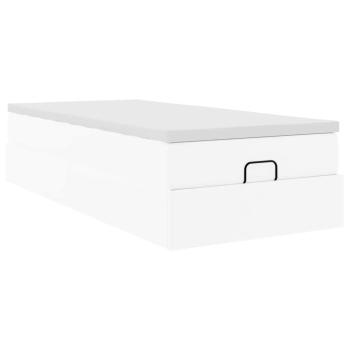 Ottoman-Bett mit Matratze Weiß 100x200 cm Kunstleder