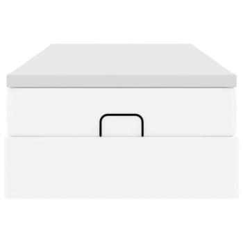 Ottoman-Bett mit Matratze Weiß 90x200 cm Kunstleder