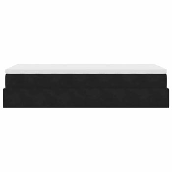 Ottoman-Bett mit Matratze Schwarz 100x200 cm Samt