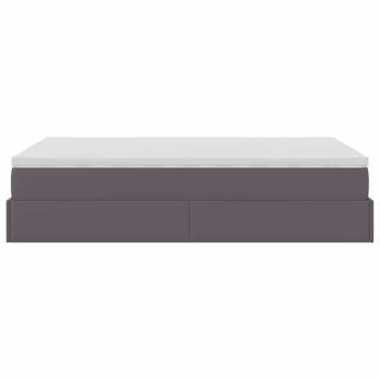 Ottoman-Bett mit Matratze Grau 120x200 cm Kunstleder