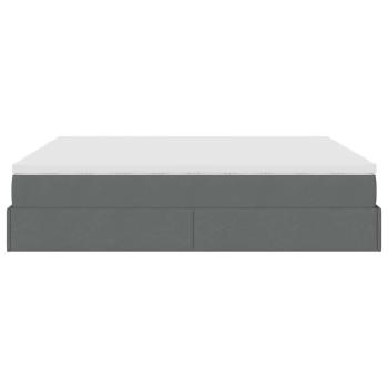 Ottoman-Bett mit Matratzen Dunkelgrau 160x200 cm Stoff