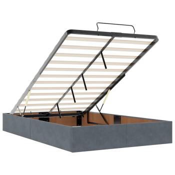 Ottoman-Bett ohne Matratze Dunkelgrau 120x200 cm Samt